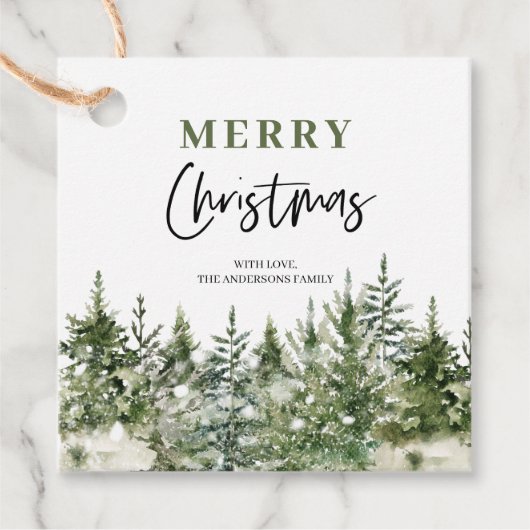 クリスマスグリーンツリー |メリークリスマス フェイバータグ (正面)