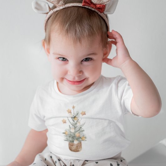 クリスマスグリーンツリー |メリークリスマス ベビーボディスーツ