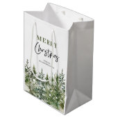 クリスマスグリーンツリー |メリークリスマス ミディアムペーパーバッグ (正面アングル)