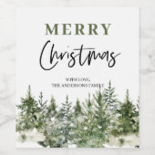 クリスマスグリーンツリー |メリークリスマス ワインラベル (シングルラベル)