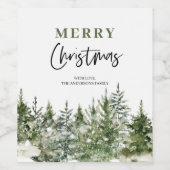 クリスマスグリーンツリー |メリークリスマス ワインラベル (シングルラベル)