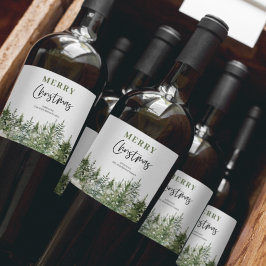 クリスマスグリーンツリー |メリークリスマス ワインラベル