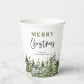 クリスマスグリーンツリー |メリークリスマス 紙コップ (裏面)