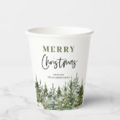 クリスマスグリーンツリー |メリークリスマス 紙コップ (正面)