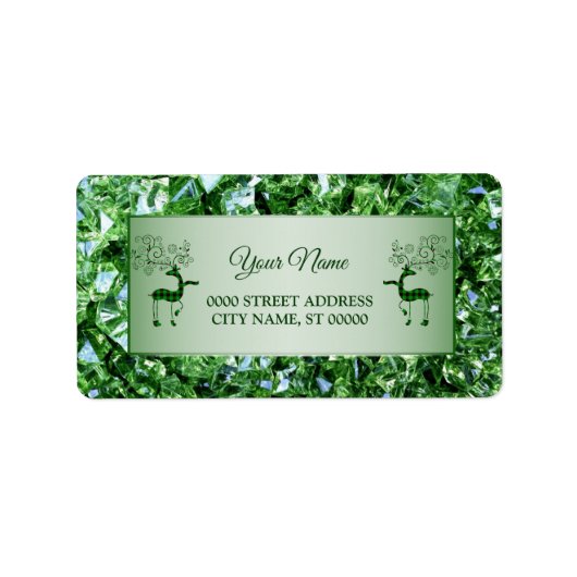 クリスマスグリーントナリーホリデーズトレンディー ラベル (正面)