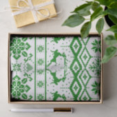 クリスマスグリーンニットのトナカイ模様 薄葉紙 (ギフト)