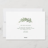 クリスマスグリーンパインフレームリースエレガント写真 シーズンカード (裏面)