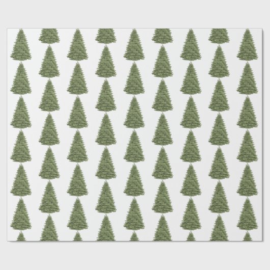 クリスマスグリーンパイン ラッピングペーパー (フラット)
