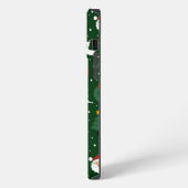 クリスマスグリーンパターン iPhoneケース (左側面)