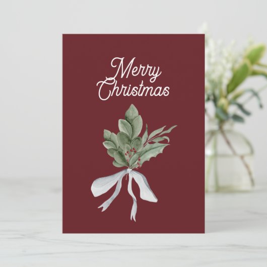 クリスマスグリーンパーソナライズされたシギ シーズンカード (スタンド正面)