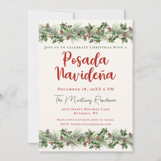 クリスマスグリーンフェスティバルメキシカンポサダナビデナ 招待状 (正面)