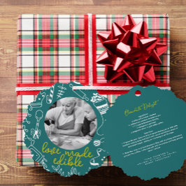 クリスマスグリーンフォトホリデーベーキングオーナメントカード オーナメントカード