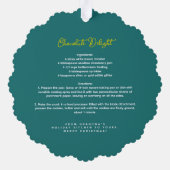 クリスマスグリーンフォトホリデーベーキングオーナメントカード オーナメントカード (裏面)