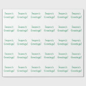 クリスマスグリーンフォントシーズンのご挨拶 ラッピングペーパー (フラット)