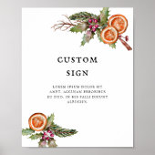 クリスマスグリーンブライダルシャワーカスタムサイン ポスター (正面)