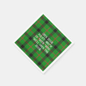 クリスマスグリーンプレイドおもしろい諺紙コースター スタンダードカクテルナプキン (角)