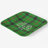 クリスマスグリーンプレイドおもしろい諺 ペーパープレート (傾斜あり)