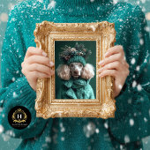 クリスマスグリーンプードルポートレートデコページ 薄葉紙