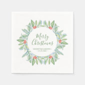クリスマスグリーンペーパーナプキン スタンダードカクテルナプキン (正面)