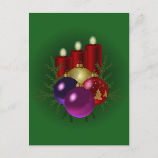 クリスマスグリーンホリデーキャンドル シーズンポストカード (正面)