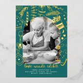 クリスマスグリーンホリデーベーキングフォイルホリデーカード 箔シーズンカード (正面)