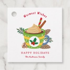 クリスマスグリーンホワイトホットココアホリデー フェイバータグ