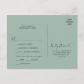 クリスマスグリーンメニュー選択RSVPポストカード インビテーションポストカード (裏面)