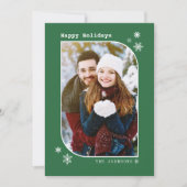 クリスマスグリーンモダンミニマル写真カード シーズンカード (正面)