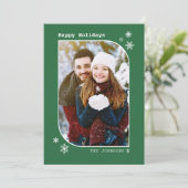クリスマスグリーンモダンミニマル写真カード シーズンカード (スタンド正面)