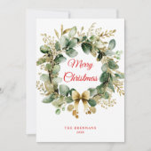 クリスマスグリーンユーカリエレガント シーズンカード (正面)