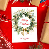 クリスマスグリーンユーカリエレガント シーズンカード