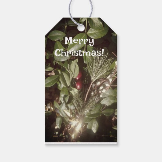 クリスマスグリーンリーギフトラベル ギフトタグ (正面)