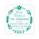 クリスマスグリーンリース差出人住所 セルフインキングスタンプ (デザイン)