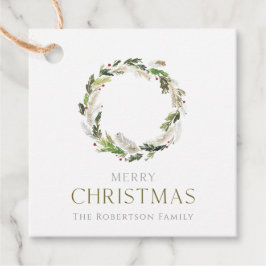 クリスマスグリーンリース フェイバータグ