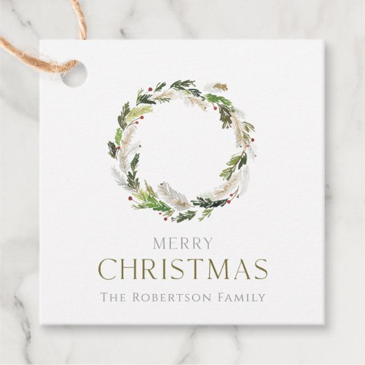 クリスマスグリーンリース フェイバータグ (正面)