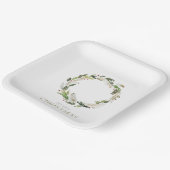 クリスマスグリーンリース ペーパープレート (傾斜あり)