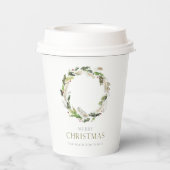 クリスマスグリーンリース 紙コップ (裏面)