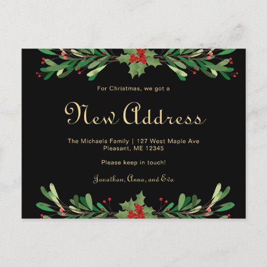 クリスマスグリーンリーニューアドレスホリデームーブメント ポストカード (正面)
