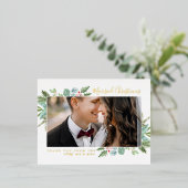 クリスマスグリーンリーフォイルクリスマス 箔シーズンポストカード (立ち正面)