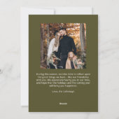 クリスマスグリーンリーフォトグリーンホリデーカード シーズンカード (裏面)