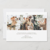 クリスマスグリーンリーフォトホリデーカード（横） 招待状 (裏面)