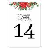 クリスマスグリーンリーフローラエレガントな結婚式 テーブルナンバー (正面)