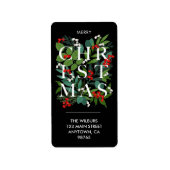 クリスマスグリーンリーベリーの住所 ラベル (正面)