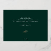 クリスマスグリーンリーベリーフレームフォトコラージュ 箔シーズンカード (裏面)