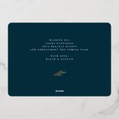 クリスマスグリーンリーベリーフレームフォトコラージュ 箔シーズンカード (裏面)