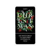 クリスマスグリーンリーベリー差出人住所 ラベル (正面)