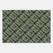 クリスマスグリーンリーベリー ラッピングペーパーシート (正面)