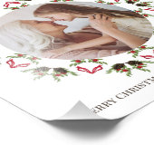 クリスマスグリーンリーホリーベリーリーフリース フォトプリント            (角)