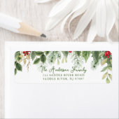 クリスマスグリーンリーホリー&パイン ラベル (インサイチュ)