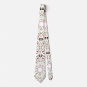 クリスマスグリーンリーホーリーベリーマンダラスタイル ネクタイ (正面)